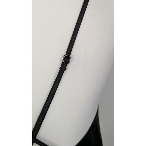 Victoria's Secret black satin charmeuse unconventional lace chemise nightgown XL - Picture 5 of 9